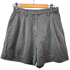 Vintage EDDIE BAUER Shorts Size 10 Chino Pleated Hi Rise Casual Hiking Outdoor